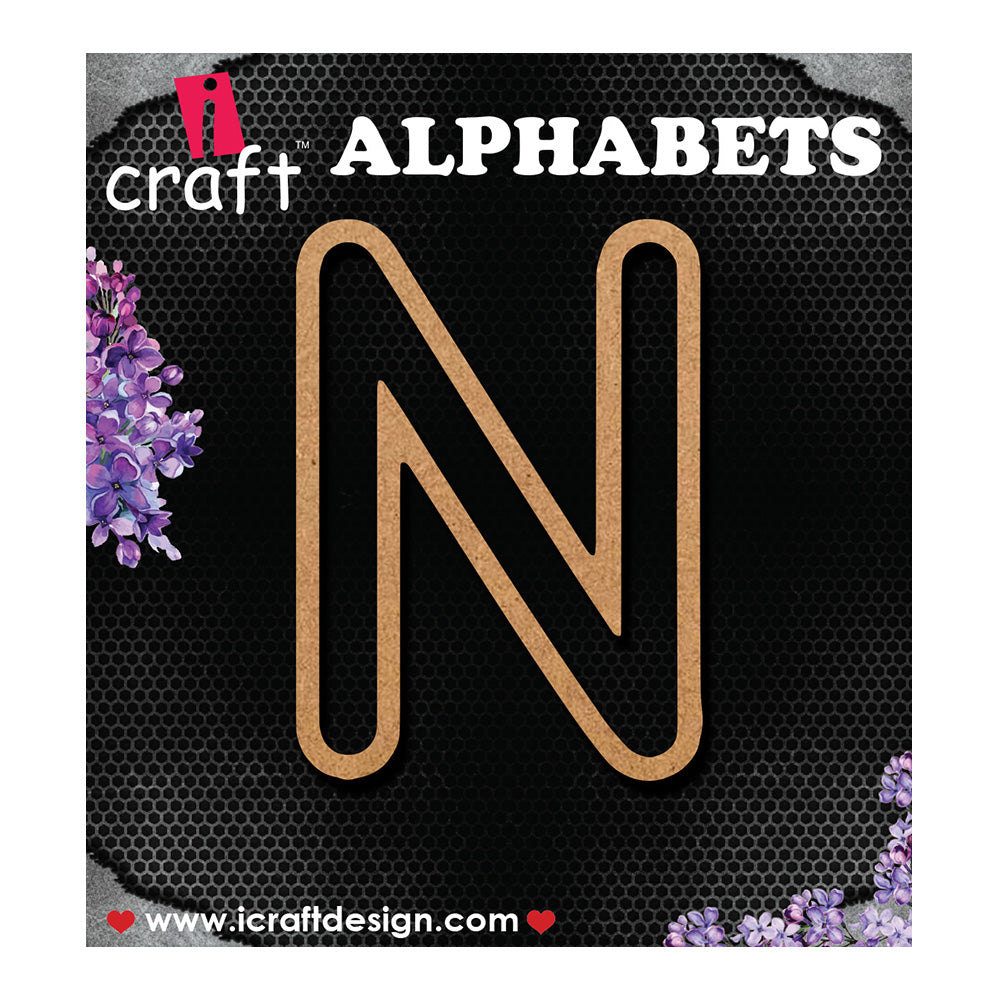 iCraft Wooden Outline Alphabets- N