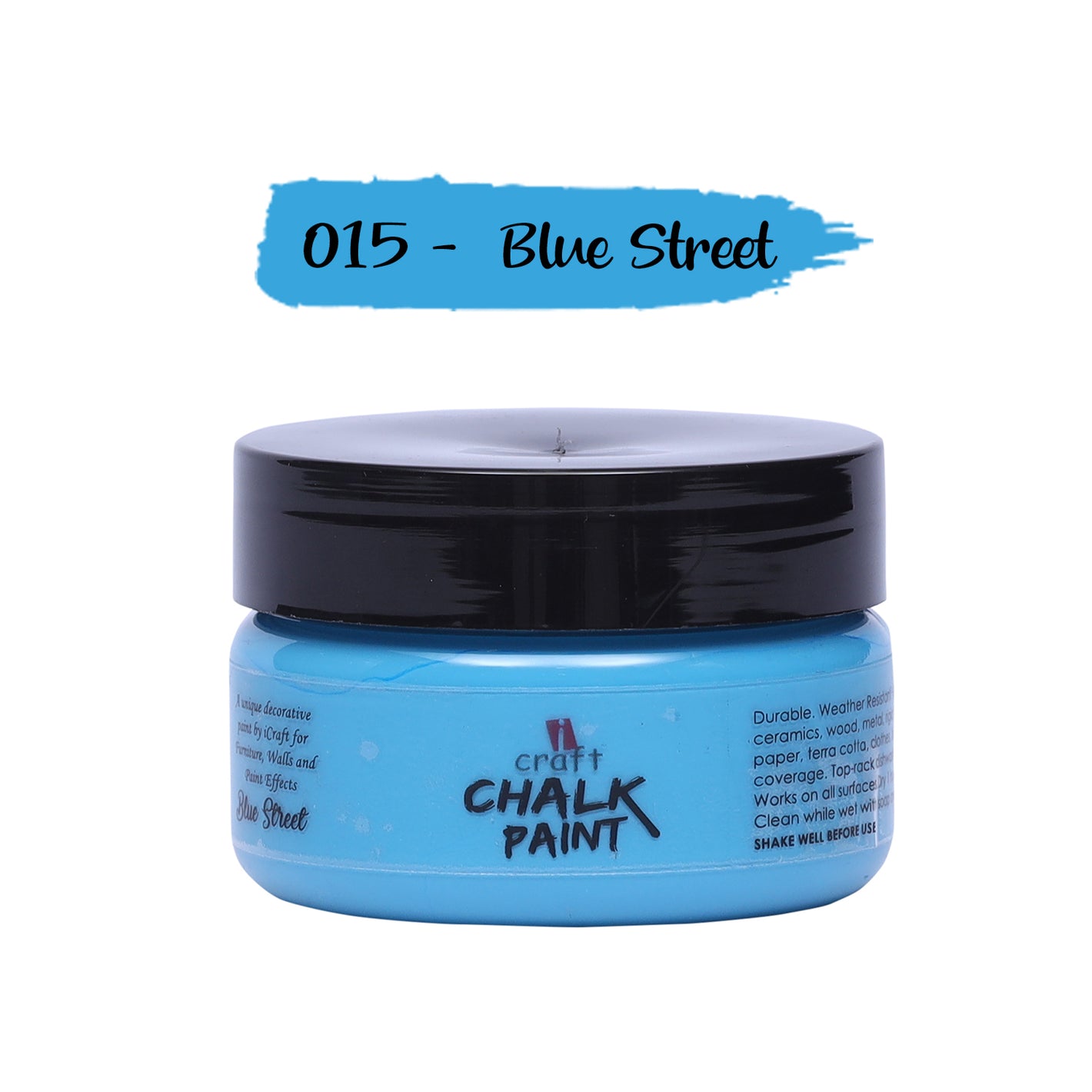 iCraft Premium Chalk Paint - Smooth, Creamy & Non-Toxic - Ideal for DIY & Resin Projects-50ml Blue Street