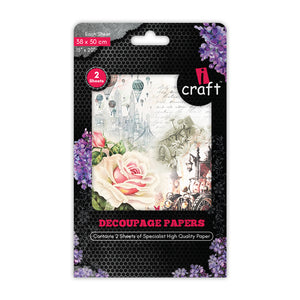 iCraft Decoupage Paper Pack - Dual-Sheet Set for Resin Art & Furniture Upcycling and DIY’s - 3004