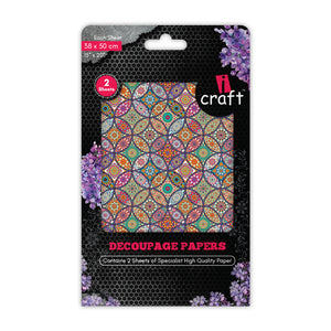 iCraft Decoupage Paper Pack - Dual-Sheet Set for Resin Art & Furniture Upcycling and DIY’s - 3005