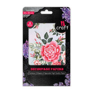 iCraft Decoupage Paper Pack - Dual-Sheet Set for Resin Art & Furniture Upcycling and DIY’s - 3007