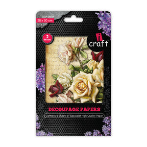 iCraft Decoupage Paper Pack - Dual-Sheet Set for Resin Art & Furniture Upcycling and DIY’s - 3015