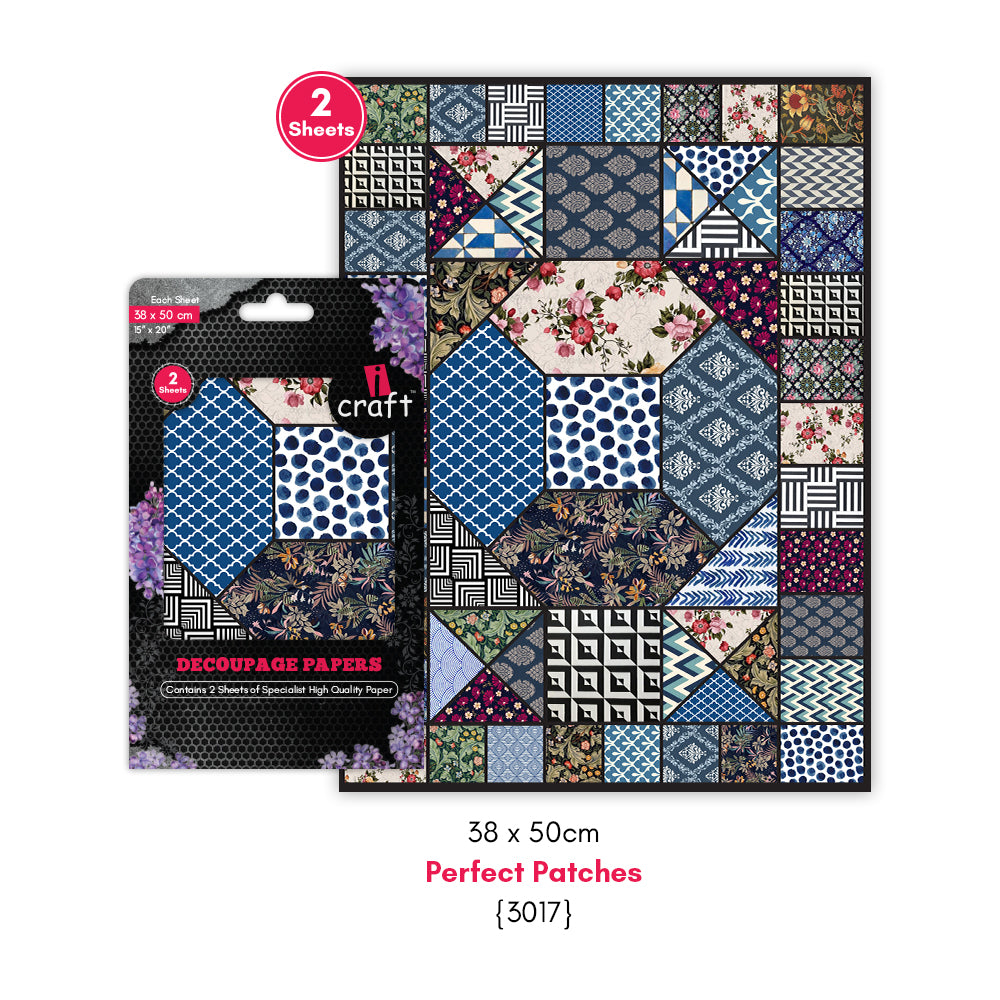 iCraft Decoupage Paper Pack - Dual-Sheet Set for Resin Art & Furniture Upcycling and DIY’s - 3017