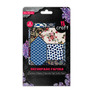 iCraft Decoupage Paper Pack - Dual-Sheet Set for Resin Art & Furniture Upcycling and DIY’s - 3017