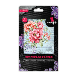 iCraft Decoupage Paper Pack - Dual-Sheet Set for Resin Art & Furniture Upcycling and DIY’s - 3028