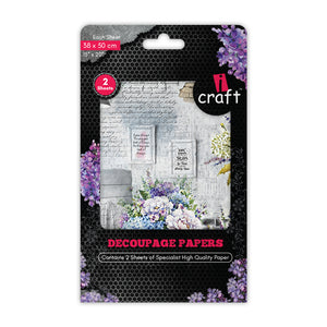 iCraft Decoupage Paper Pack - Dual-Sheet Set for Resin Art & Furniture Upcycling and DIY’s - 3032