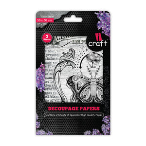 iCraft Decoupage Paper Pack - Dual-Sheet Set for Resin Art & Furniture Upcycling and DIY’s - 3034