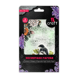 iCraft Decoupage Paper Pack - Dual-Sheet Set for Resin Art & Furniture Upcycling and DIY’s - 3035