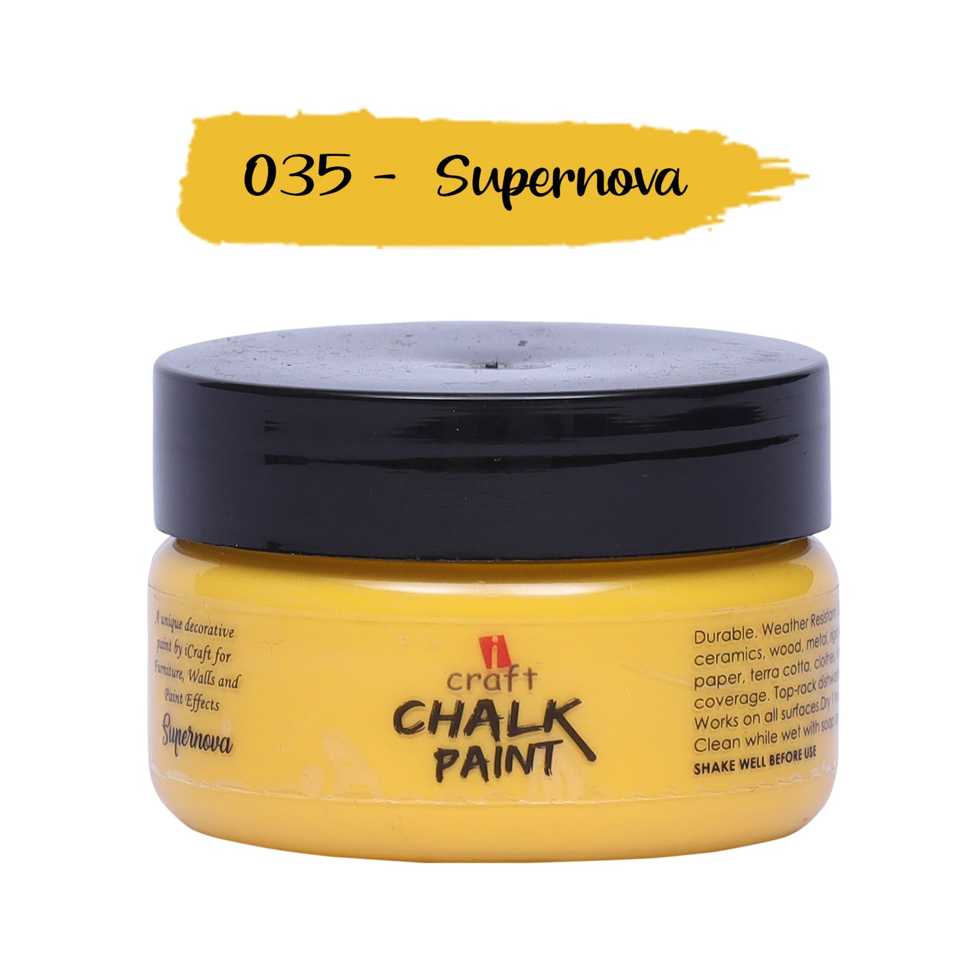 iCraft Premium Chalk Paint - Smooth, Creamy & Non-Toxic - Ideal for DIY & Resin Projects-50ml Supernova