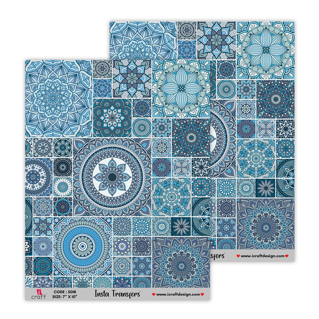 iCraft Water Transfer Stickers- Best use for Resin, Fabric, Plastic, MDF & Glass - Decorative Decals in Floral, Quotes & More (7" x 10")-5018