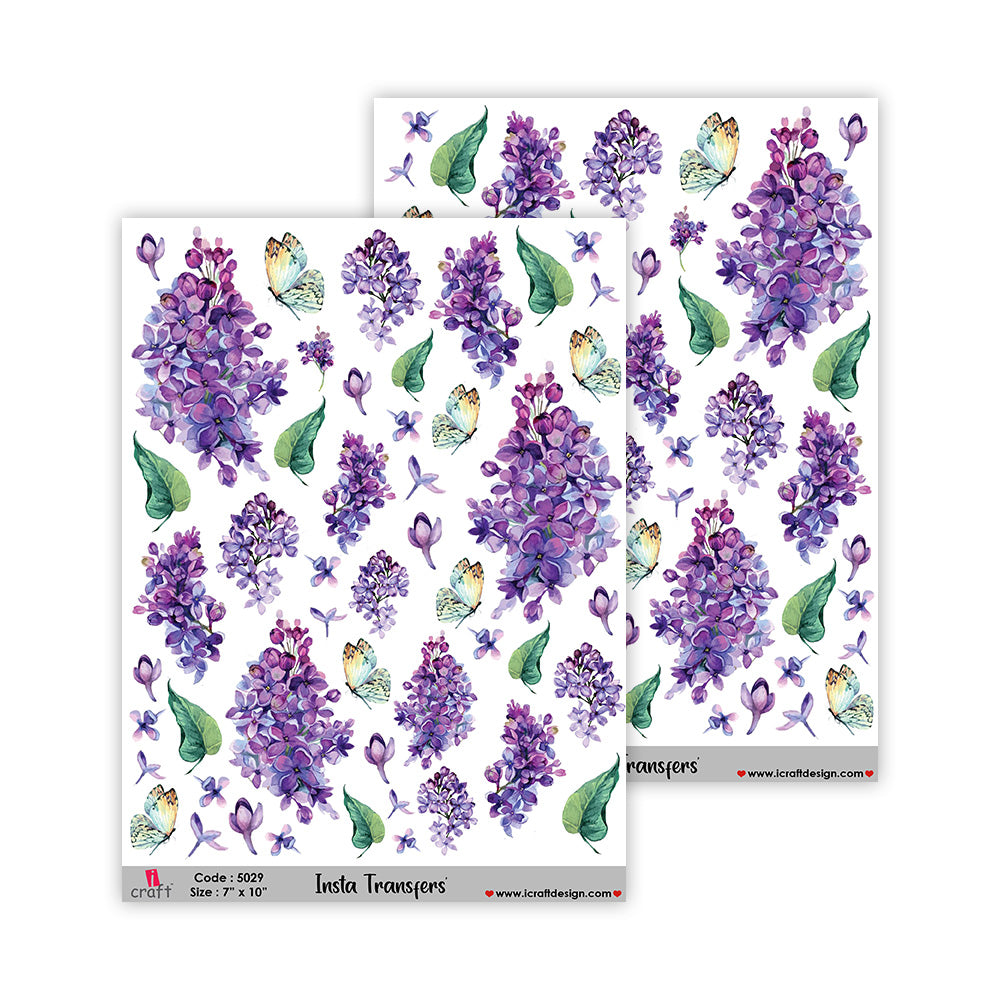 iCraft Water Transfer Stickers- Best use for Resin, Fabric, Plastic, MDF & Glass - Decorative Decals in Floral, Quotes & More (7" x 10")-5029