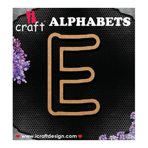 iCraft Wooden Outline Alphabets- E