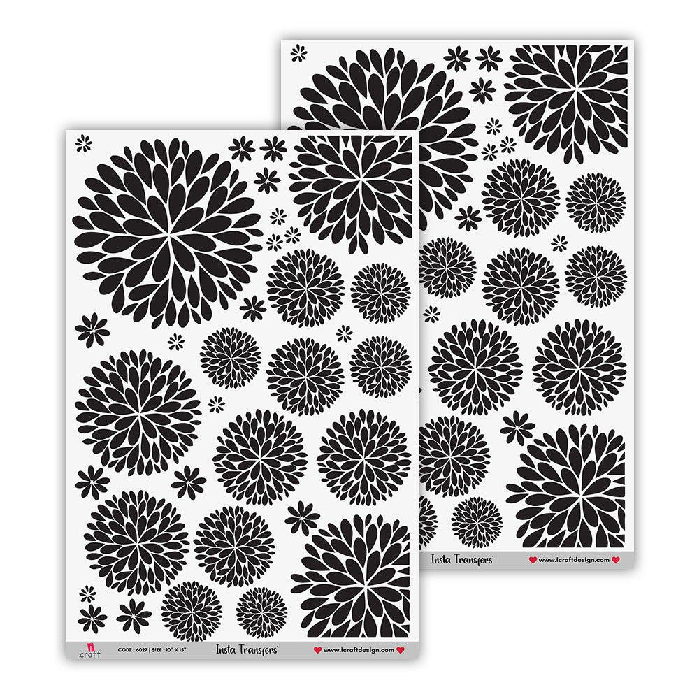 iCraft Water Transfer Stickers- Best use for Resin, Fabric, Plastic, MDF & Glass - Decorative Decals in Floral, Quotes & More (10" x 15")-6027