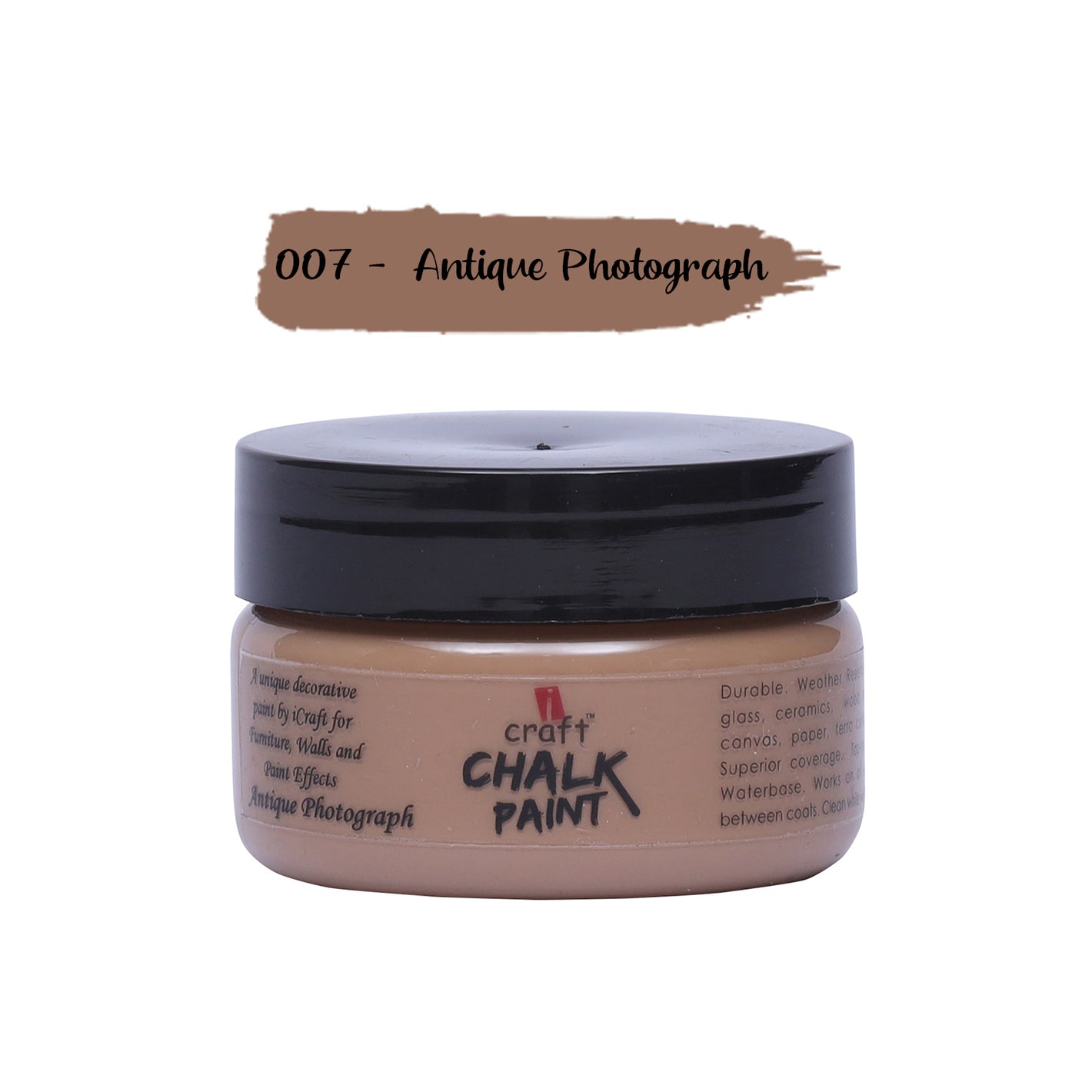 iCraft Premium Chalk Paint - Smooth, Creamy & Non-Toxic - Ideal for DIY & Resin Projects-50ml Antique Photograph