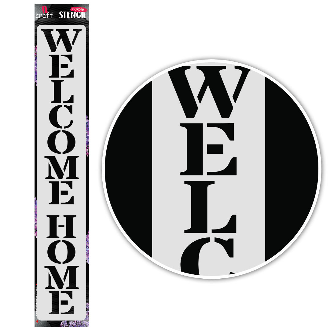 iCraft Multi-Surface Stencils - Perfect for Walls, DIY & Resin Art Projects | Reusable |Border Stencil-8008