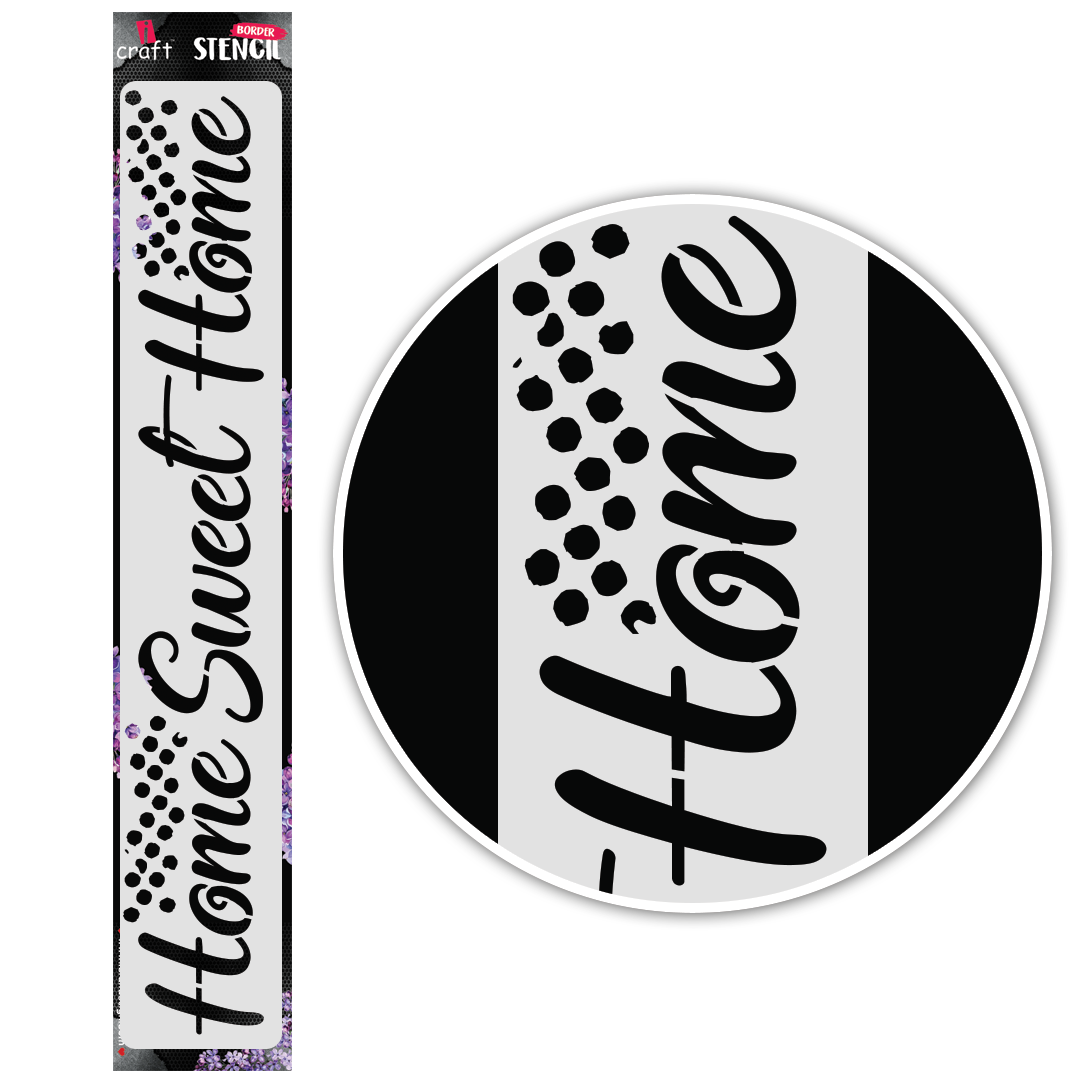 iCraft Multi-Surface Stencils - Perfect for Walls, DIY & Resin Art Projects | Reusable |Border Stencil-8009