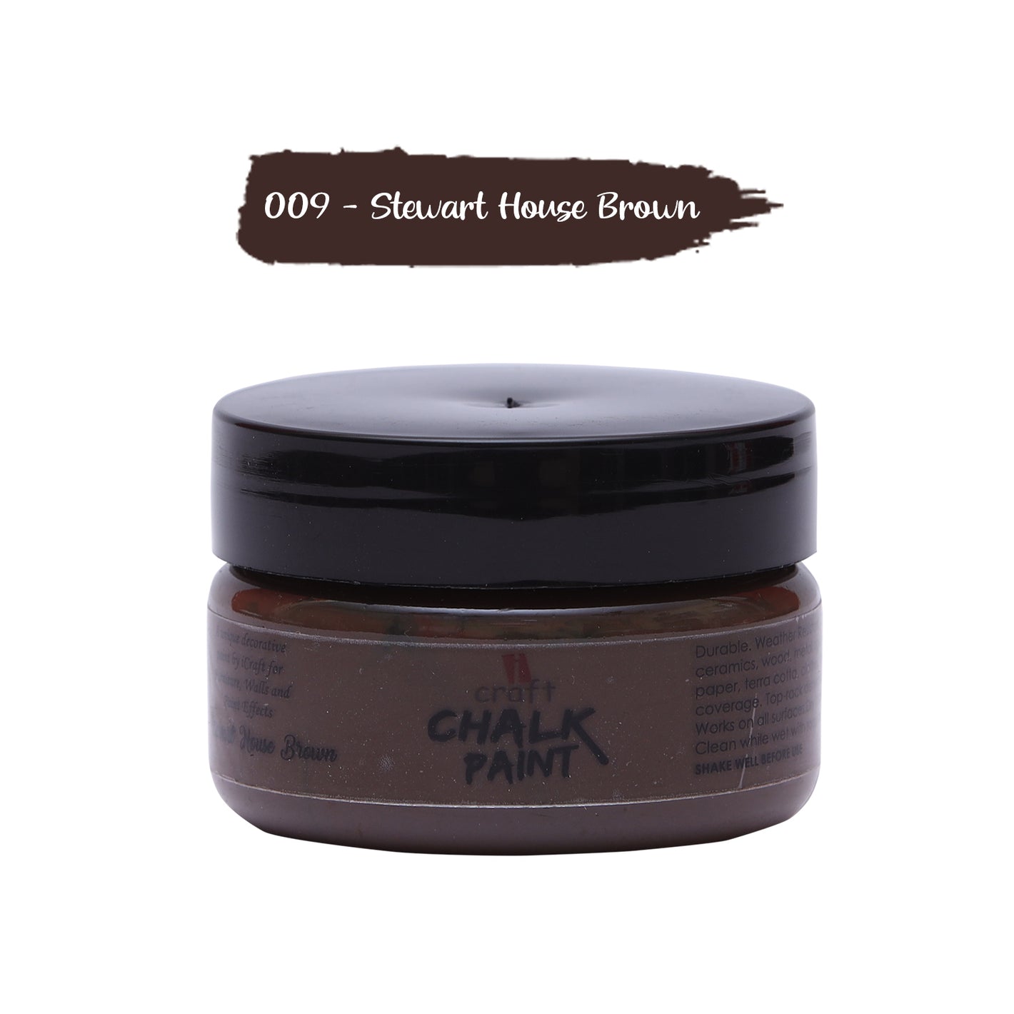 iCraft Premium Chalk Paint - Smooth, Creamy & Non-Toxic - Ideal for DIY & Resin Projects-50ml Stewart House Brown