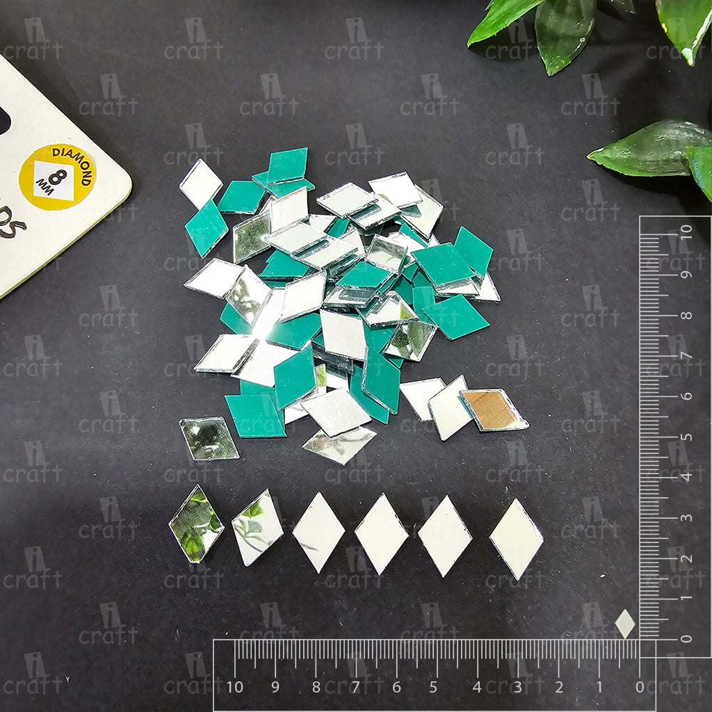 iCraft Diamond Glass Mirror Beads. Pack Of 50 Grams