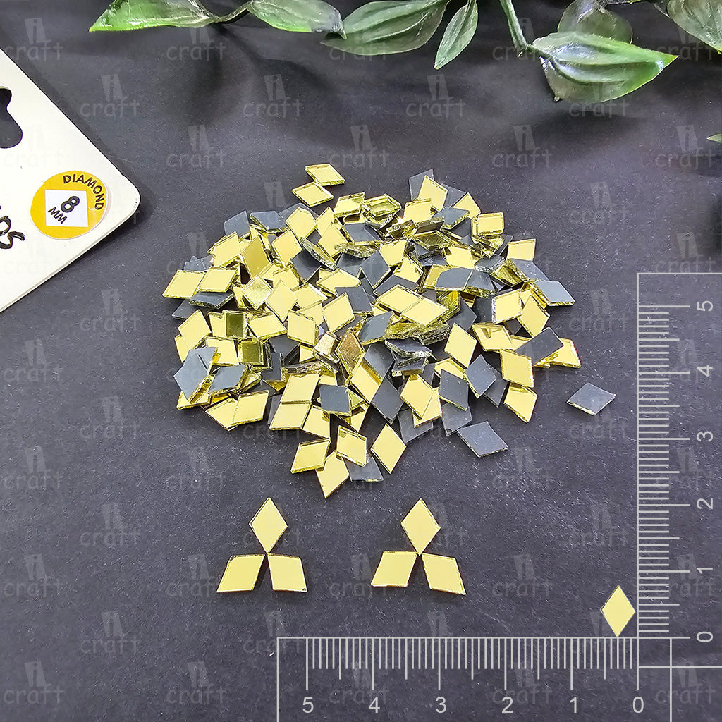 iCraft Gold Diamond Glass Mirror Beads. Pack Of 50 Grams