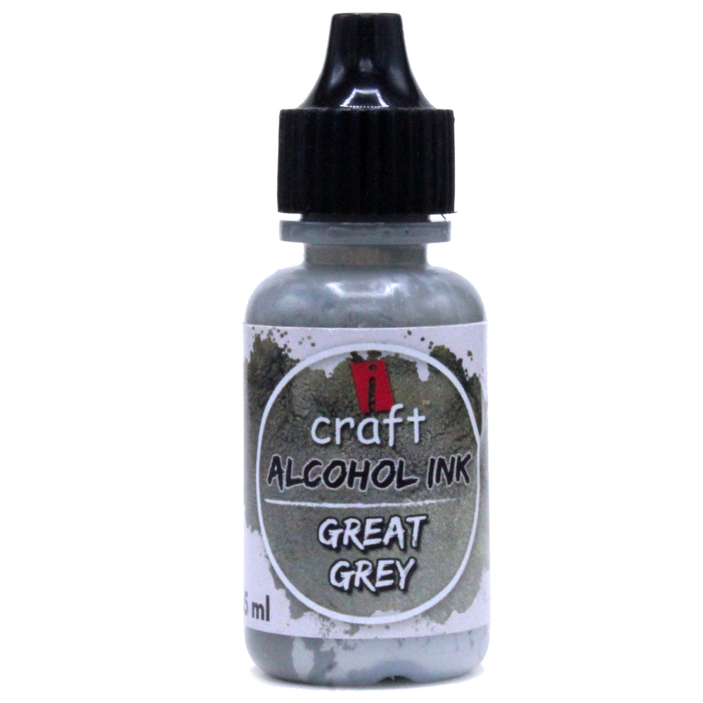 iCraft Alcohol Ink -Great Grey Vibrant and Versatile Ink for Resin and Abstract Art