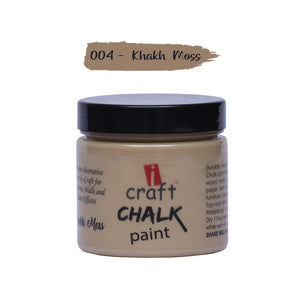 iCraft Premium Chalk Paint - Smooth, Creamy & Non-Toxic - Ideal for DIY & Resin Projects-250ml Khakh Moss