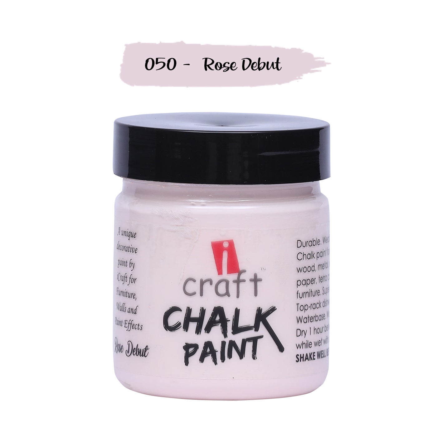 iCraft Premium Chalk Paint - Smooth, Creamy & Non-Toxic - Ideal for DIY & Resin Projects-100ml  Rose Debut
