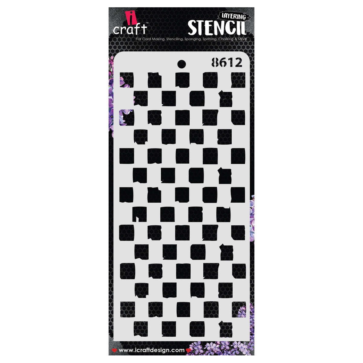 iCraft Multi-Surface Stencils - Perfect for Walls, DIY & Resin Art Projects | Reusable | Layering 4" x 8" Stencil-8612