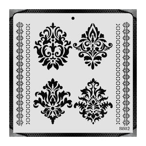 iCraft Multi-Surface Stencils - Perfect for Walls, DIY & Resin Art Projects | Reusable |12" x 12" Stencil-8802