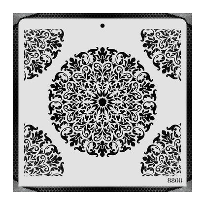 iCraft Multi-Surface Stencils - Perfect for Walls, DIY & Resin Art Projects | Reusable |12" x 12" Stencil-8808