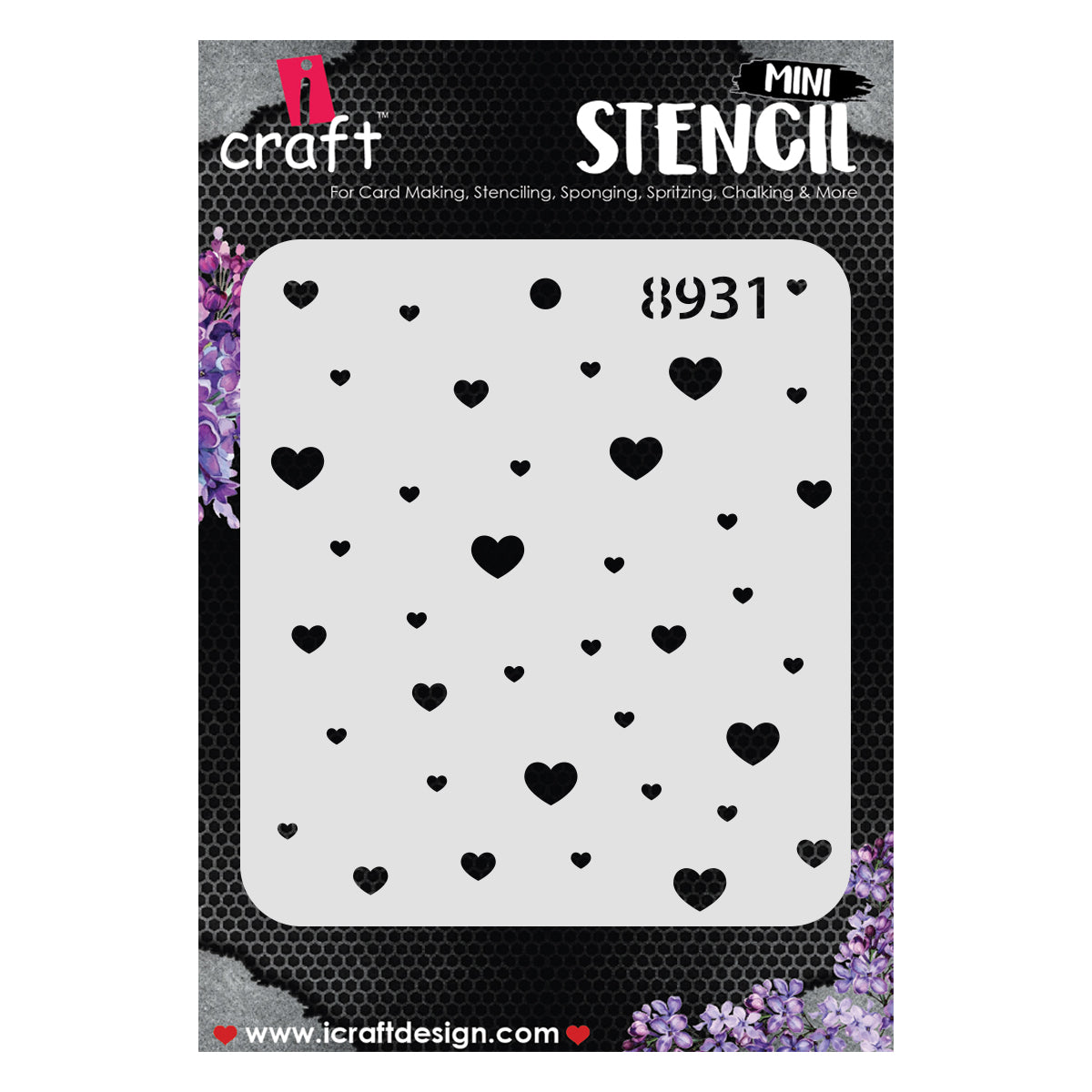 iCraft Multi-Surface Stencils - Perfect for Walls, DIY & Resin Art Projects | Reusable |Mini Stencil 4"x 4"-8931