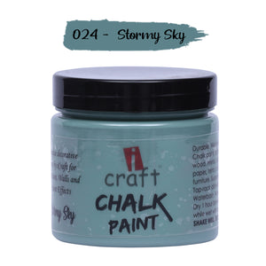 iCraft Premium Chalk Paint - Smooth, Creamy & Non-Toxic - Ideal for DIY & Resin Projects-250ml Stormy Sky