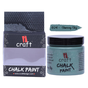 iCraft Premium Chalk Paint - Smooth, Creamy & Non-Toxic - Ideal for DIY & Resin Projects-250ml Stormy Sky
