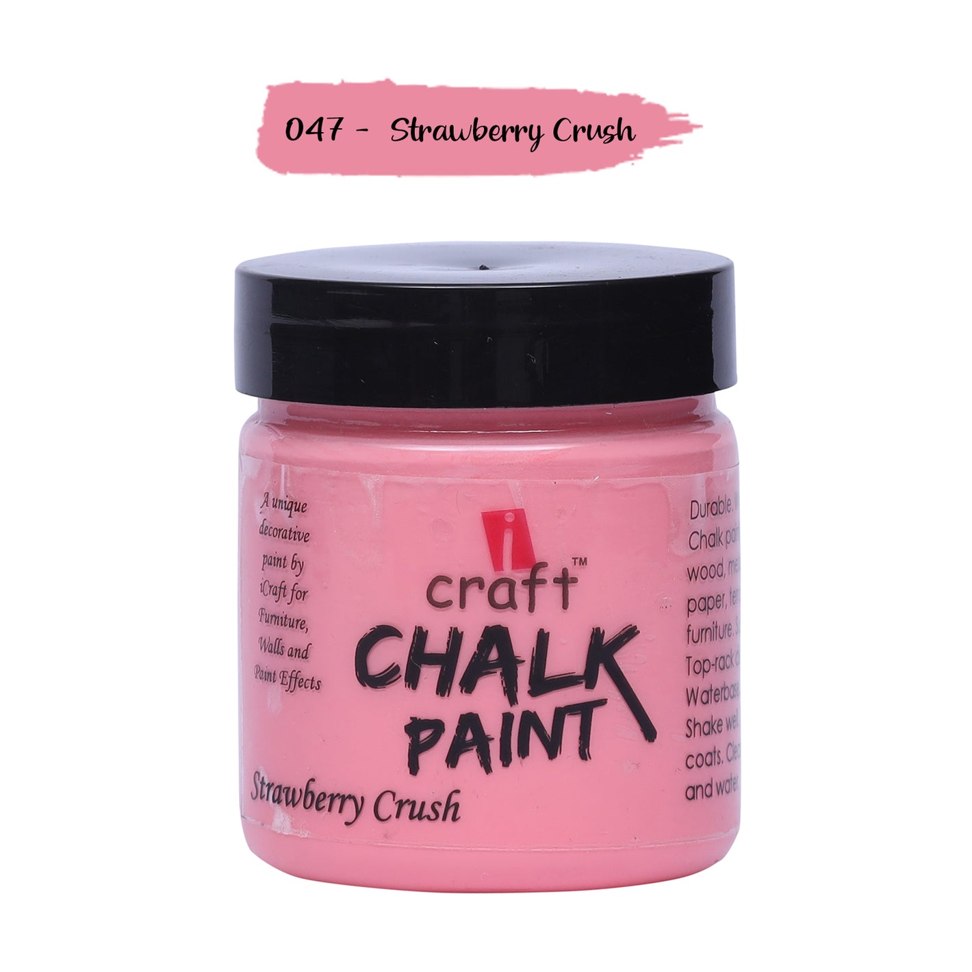 iCraft Premium Chalk Paint - Smooth, Creamy & Non-Toxic - Ideal for DIY & Resin Projects-100ml  Strawberry Crush