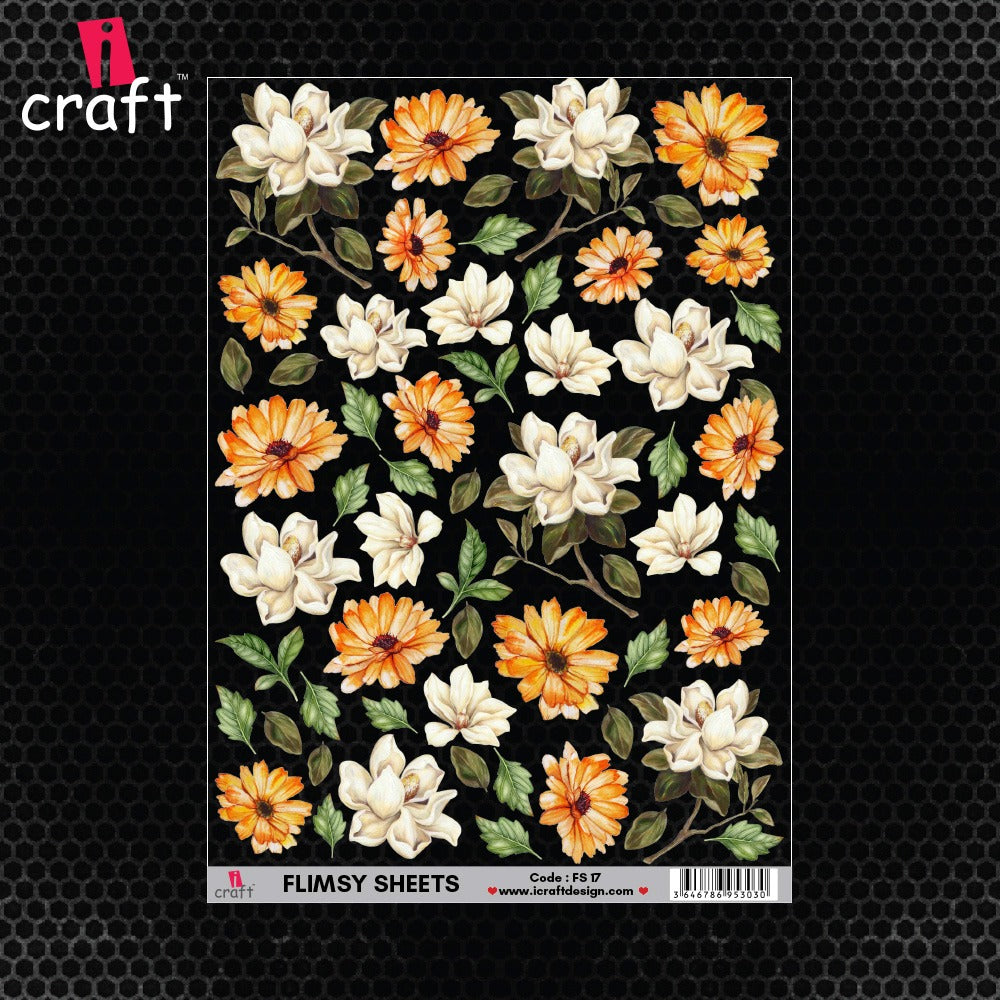 iCraft Flimsy Sheet FS-17 for DIY Art | Craft | Scrapbooking | Card Making | Home Decoration | Wood Craft | Wooden Cut Outs | Decoration | Pack of 1 Pcs