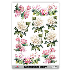 iCraft Resin Sheet RS-04 Transparent OHP Sheet with Flowers, Mandala, Motif, Evil Eye Designs - Sospeso Sheet for Resin Art, Coaster, Clock, Nameplate, Tray, Embossing, Scrapbook, Greeting Cards, Jewelry Pack of 1 Pcs