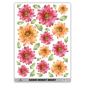 iCraft Resin Sheet RS-06 Transparent OHP Sheet with Flowers, Mandala, Motif, Evil Eye Designs - Sospeso Sheet for Resin Art, Coaster, Clock, Nameplate, Tray, Embossing, Scrapbook, Greeting Cards, Jewelry Pack of 1 Pcs