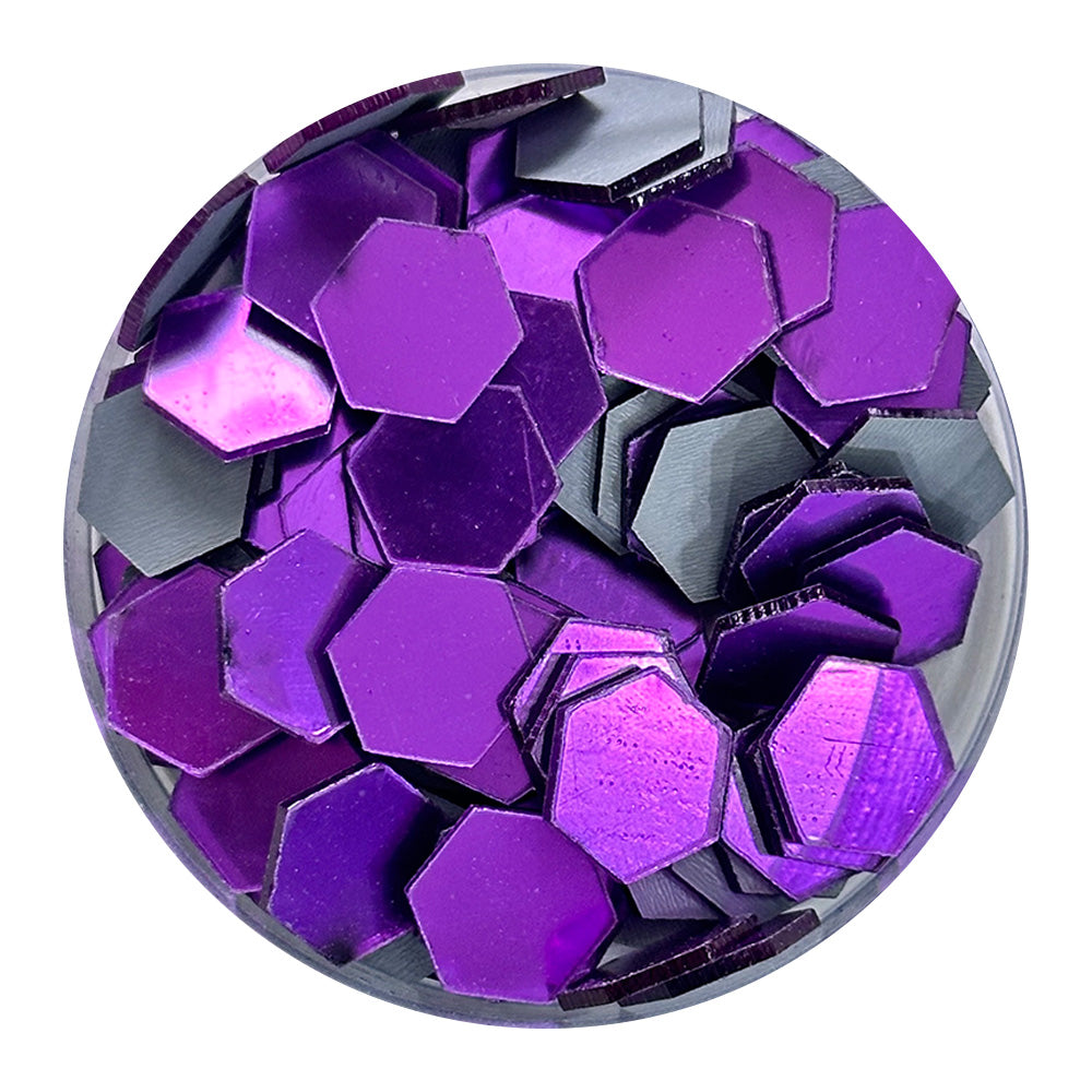 iCraft Accessories  Acrylic Mirrors Hexagon 15mm. Pack Of 25 Grams