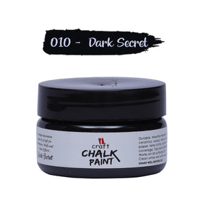iCraft Premium Chalk Paint - Smooth, Creamy & Non-Toxic - Ideal for DIY & Resin Projects-50ml Dark Secret