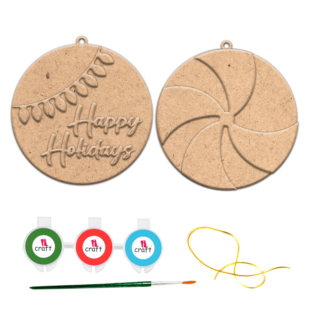 DIY Christmas Ornament Kit - Paint Your Own happy Holiday Dangler X-MAS 10