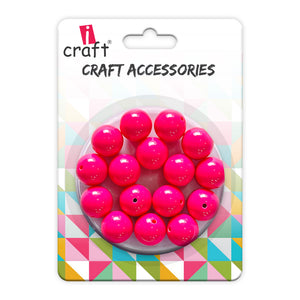 iCraft Accessories-Neon Pink Moti 14mm.Pack Of 30 Grams