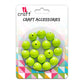 iCraft Accessories-Parrot Green Moti 14mm.Pack Of 30 Grams