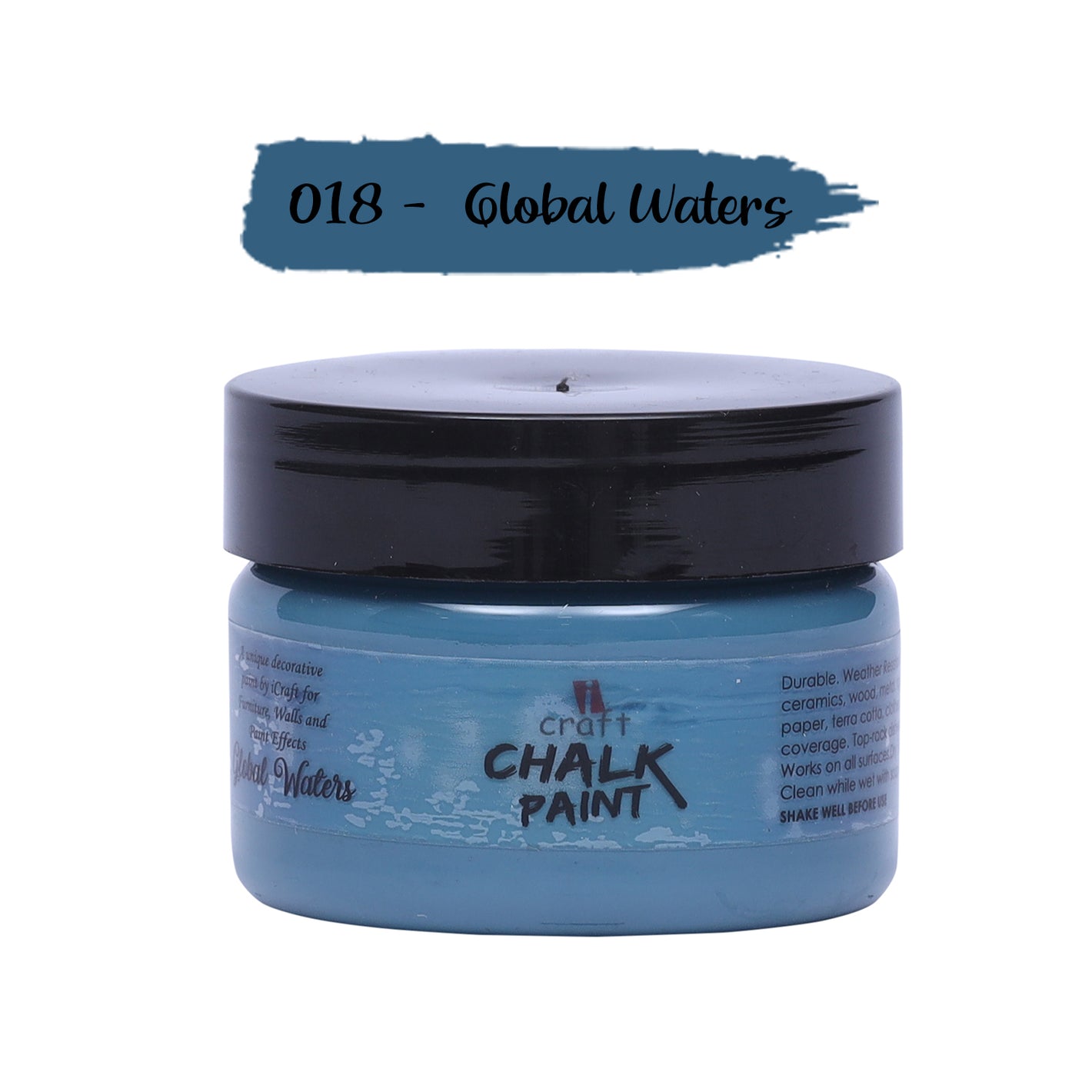 iCraft Premium Chalk Paint - Smooth, Creamy & Non-Toxic - Ideal for DIY & Resin Projects-50ml Global Water