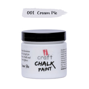 iCraft Premium Chalk Paint - Smooth, Creamy & Non-Toxic - Ideal for DIY & Resin Projects-250ml Cream Pie