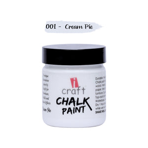iCraft Premium Chalk Paint - Smooth, Creamy & Non-Toxic - Ideal for DIY & Resin Projects-100ml Cream Pie
