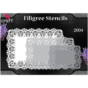 iCraft Multi-Surface Stencils - Perfect for Walls, DIY & Resin Art Projects | Reusable |Filigree Stencil-2004