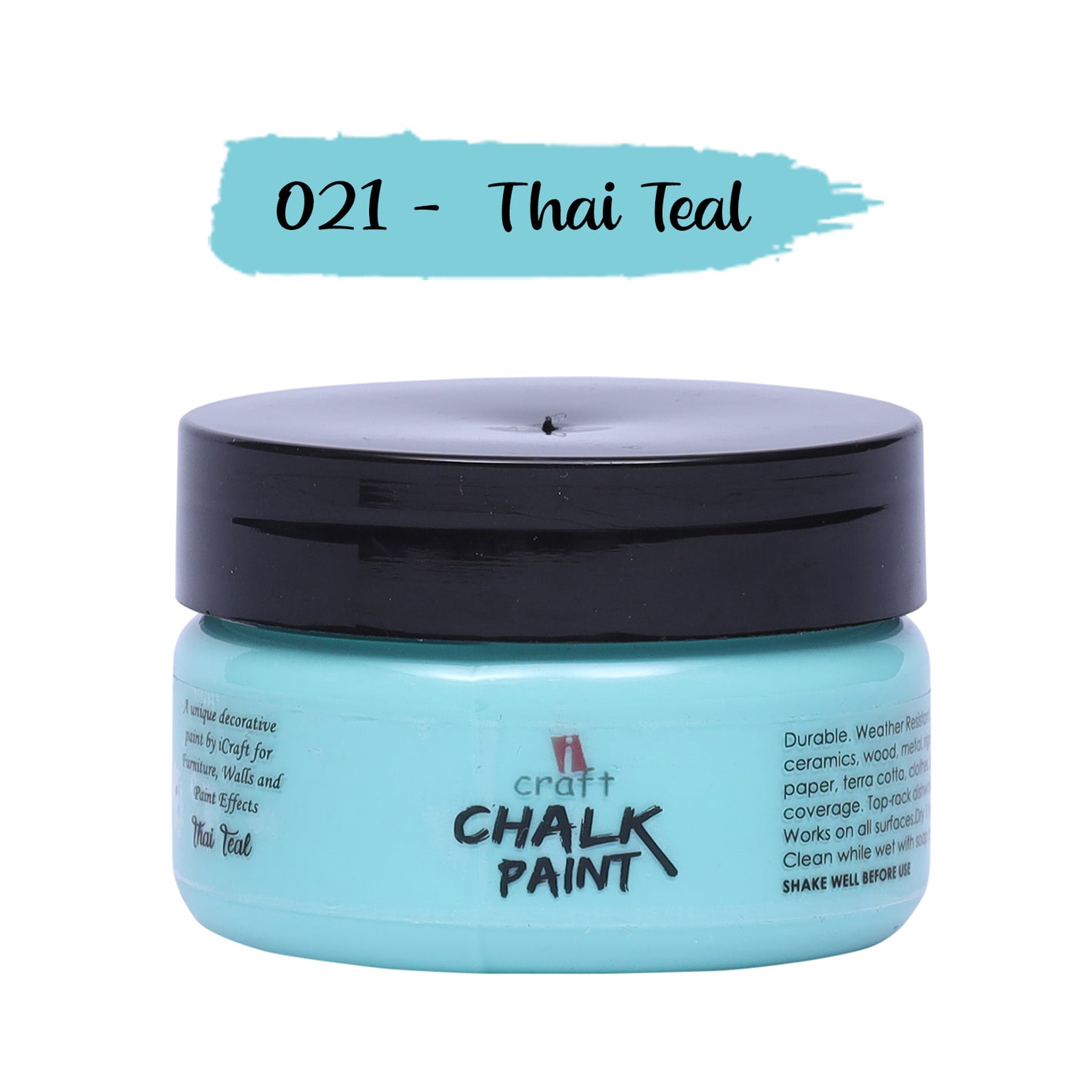 iCraft Premium Chalk Paint - Smooth, Creamy & Non-Toxic - Ideal for DIY & Resin Projects-50ml Thai Teal
