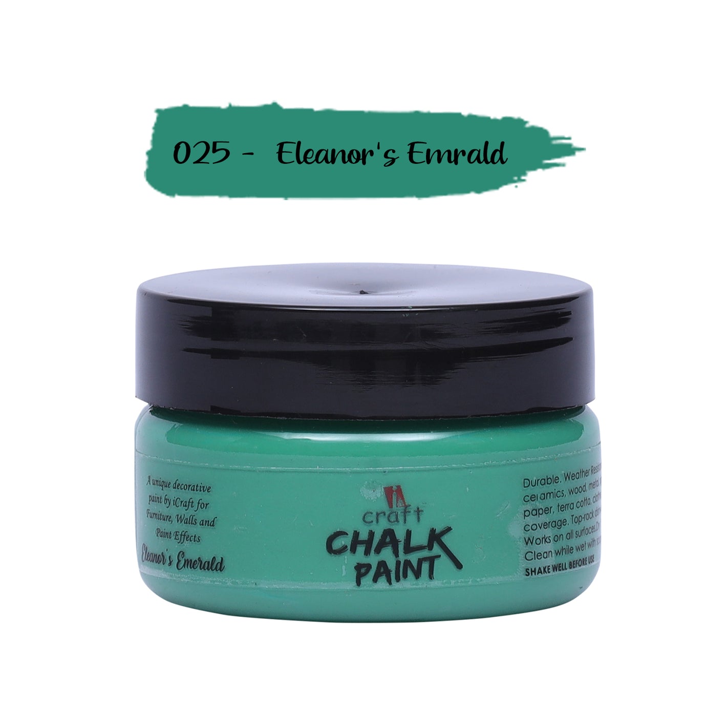 iCraft Premium Chalk Paint - Smooth, Creamy & Non-Toxic - Ideal for DIY & Resin Projects-50ml Eleanor's Emerald