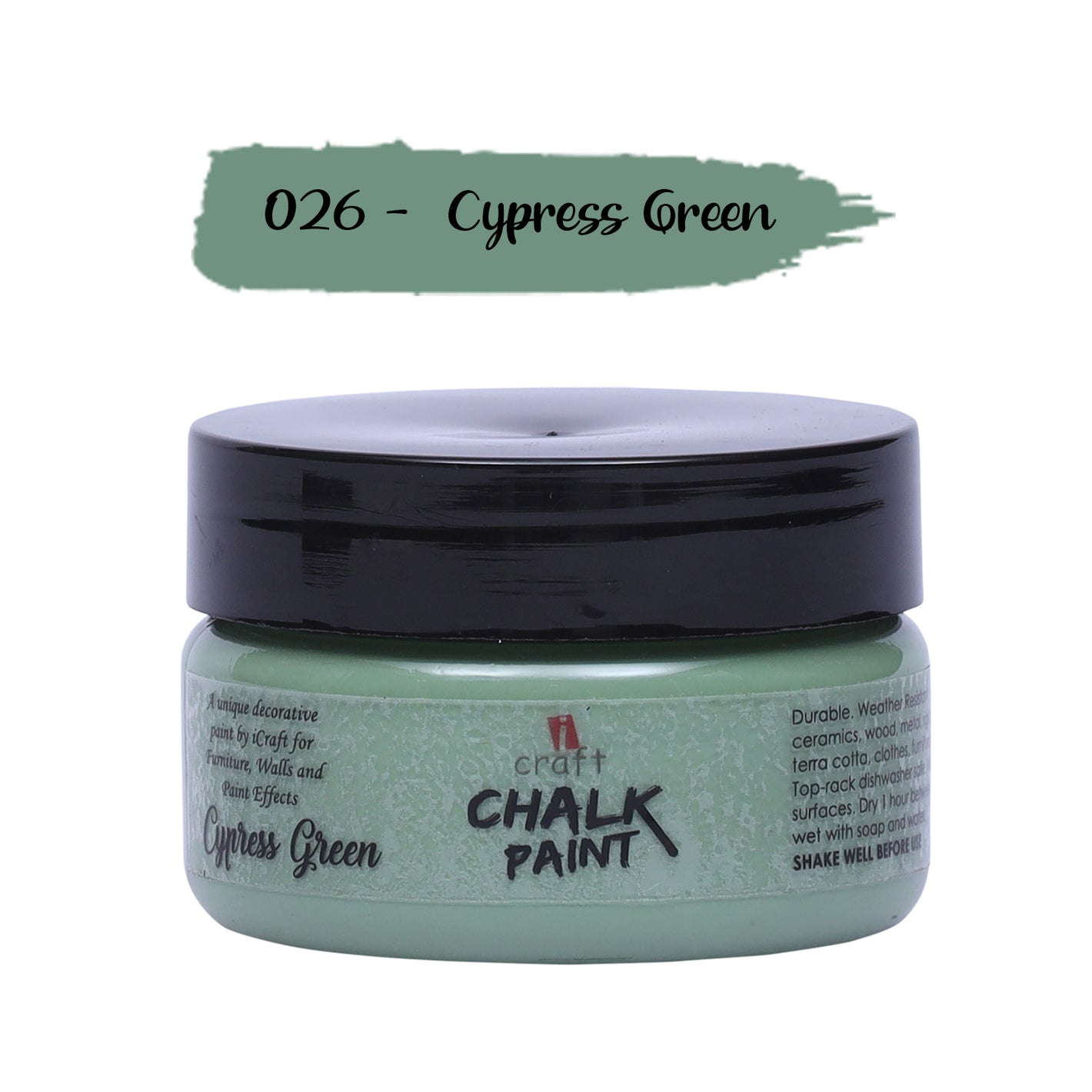 iCraft Premium Chalk Paint - Smooth, Creamy & Non-Toxic - Ideal for DIY & Resin Projects-50ml Cypress Green