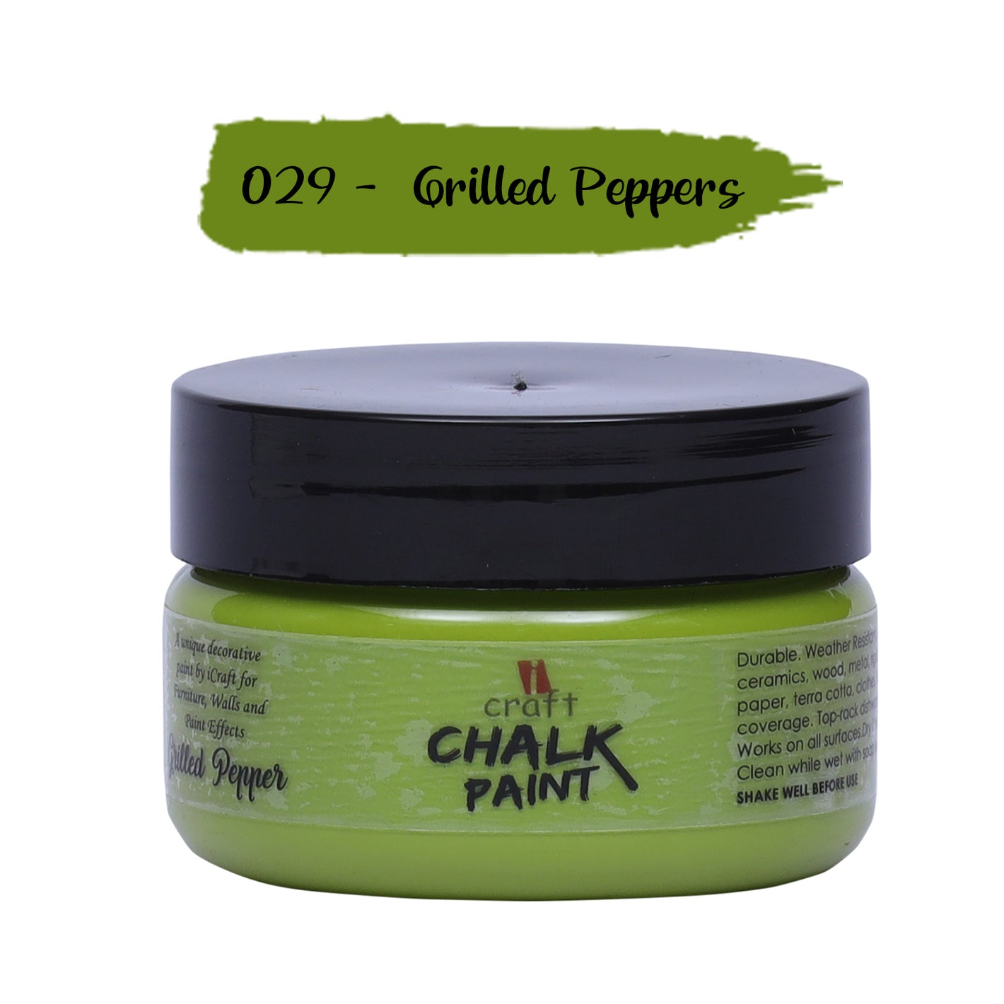 iCraft Premium Chalk Paint - Smooth, Creamy & Non-Toxic - Ideal for DIY & Resin Projects-50ml Grilled Peppers