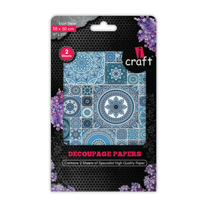 iCraft Decoupage Paper Pack - Dual-Sheet Set for Resin Art & Furniture Upcycling and DIY’s - 3002